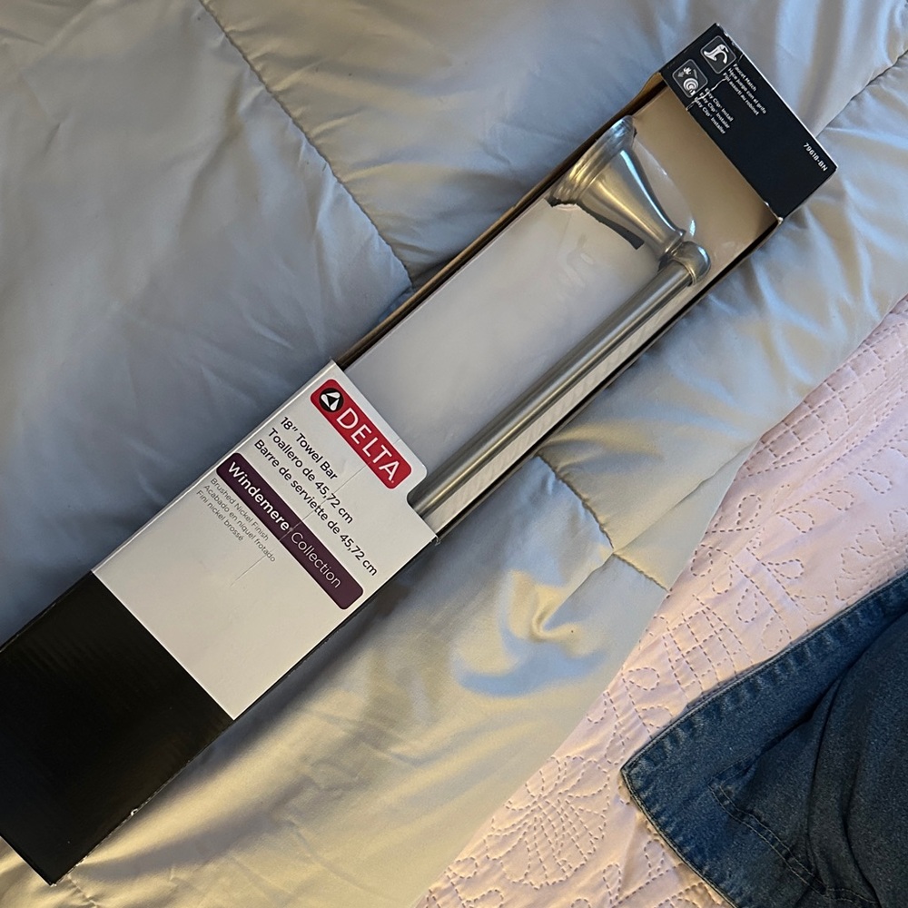 Delta Brushed Silver Double Towel Bar